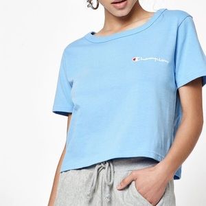 champion blue crop top
